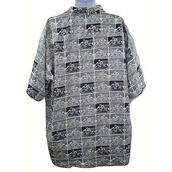 BDOWNBRAND Button Front Shirt 2XL Vintage Motorcycle Graphic Casual Streetwear - Picture 7 of 8